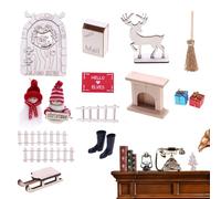 Generisch Maison de de Noël - Modèle de scène Miniature de Noël | Cadeaux de fête d'hiver Bibliothèque École Projet d'école, Bibliothèque Bureau