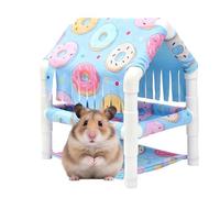 Generisch Maison pour hamster - Accessoire d'activité amovible à 2 étages pour cage de hamster - Lit de couchage décoratif pour chinchilla, hérisson, lapin, souris, furet - Pour l'intérieur, la maison