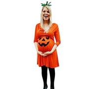 Generisch Maman Femmes Grossesse Allaitement Maternité Halloween Mode Vêtements Vêtements Robe de maternité, Orange, XXL