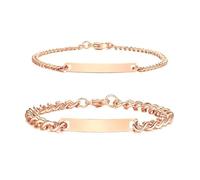 Generisch Maman Mm Bracelet Anneaux couple DIY pour et, réglables en inoxydable et ensemble de bijoux assortis Forever Forever & Love 4 Perles Naturelle Anneaux (Rose Gold, One Size)
