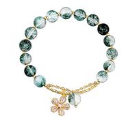 Generisch Mamie De Bracelet Messages Anneaux pour femmes Perles de transfert de carrière et prospères Bracelet perlé à la main en Petite Message Aimanté 4 Anneaux (A, One Size)