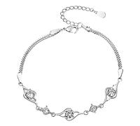 Generisch Mamie En Pour Rose Bracelet Sterling Silver Heart Bracelet Cubic Zirconia Adjustable Bracelets Choix Naturelle Bracelet Femmes Anneaux (GD2, One Size)