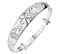 Generisch Mamie Perles Bracelet Bleu Message Bijoux Female Ethnic Style Pull Bracelet Jewelry Jonc Hommes Anneaux (Silver, One Size)