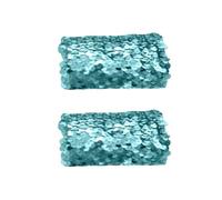 Generisch Manchette de poignet fixe avec paillettes pour décoration de danse festive, événements de carnaval, bleu, Taille unique