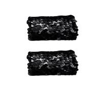 Generisch Manchette de poignet fixe avec paillettes pour décoration de danse festive, événements de carnaval, Noir , Taille unique