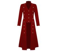 Generisch Manteau de frack steampunk pour homme, style gothique, médiéval, Halloween, frack pirate, vampire, fête, cosplay, médiéval, homme, gothique, long manteau de smoking, vintage, vêtements