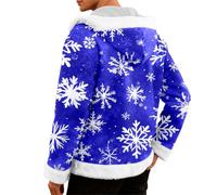 Generisch Manteau de Noël pour homme - Veste de Noël - Impression 3D Funky - Motif de Noël - Veste d'hiver funky - Manteau à capuche avec polaire douce et chaude - Costume de Noël, B2., 4XL