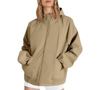 Generisch Manteau de pluie court et léger pour femme - Grandes tailles - Veste à capuche cargo fine - Coupe-vent - Veste de cyclisme baggy - Veste de demi-saison décontractée - Veste de ski pour