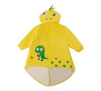 Generisch Manteau de pluie pour enfant style cape pour école primaire bébé Combinaison de pluie reliée Manteau de pluie enduit durable poncho de pluie vélo imperméable, jaune, 6-7 ans