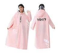 Generisch - Manteau de pluie pour fille - Imperméable - Poncho d'école avec sac à dos - Combinaison de pluie longue - Grande cape d'extérieur (8-10 ans)