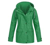 Generisch Manteau de pluie pour homme - Noir - Trench - Longue - Veste coupe-vent - Imperméable - Coupe surdimensionnée - Veste d'automne unisexe - Veste quotidienne - Manteau d'hiver, vert, XXXXL