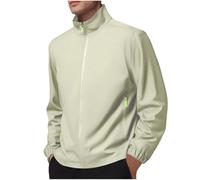 Generisch Manteau de pluie pour homme, veste coupe-vent longue en softshell à capuche, imperméable, respirant, léger, sans fermeture éclair fine, veste fonctionnelle d'extérieur pour camping, pêche