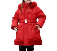 Generisch Manteau d'hiver de qualité supérieure pour fille avec isolation thermique pour le froid extrême. Veste pour enfant comme vêtement d'extérieur, rouge, 3-4 ans