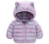 Generisch Manteau d'hiver dinosaure pour tout-petit - Vêtement d'extérieur chaud à capuche pour bébé - Veste coupe-vent, lilas, 6-12 mois