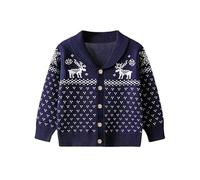 Generisch - Manteau d'hiver en forme de renne pour enfants en Europe Amérique, cardigan pour filles de 3 à 7 ans, bleu, 6.5-7 Jahre
