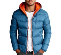 Generisch Manteau d'hiver isolé par temps froid avec matériau extérieur résistant - Fermeture éclair chaude à l'avant - Vêtement d'extérieur léger mais douillet, bleu clair, M