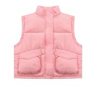 Generisch Manteau d'hiver matelassé réversible en coton mi-long doublé manteau chaud pour fille doudoune épaisse pour homme hiver, Rose, 140