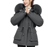 Generisch Manteau d'hiver pour femme - Polaire épaisse doublée - Parka d'hiver en polaire épaisse - Vêtement d'extérieur - Imperméabilisant, Noir , M
