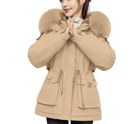 Generisch Manteau d'hiver pour femme - Polaire épaisse doublée - Parka d'hiver en polaire épaisse - Vêtement d'extérieur - Imperméabilisant, kaki, L