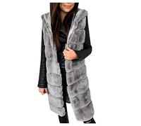Generisch Manteau d'hiver pour femmes Manteau d'extérieur pour femmes Gilet sans manches en fausse fourrure Gilet plus chaud Manteau pour femme Col : sweat à capuche Selon le réglage de l'ordinateur