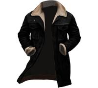 Generisch Manteau d'hiver pour homme, long, veste demi-saison pour homme, parka longue élégante et chaude, veste polaire doublée, manteau de transition, coupe droite, coupe-vent en coton, veste