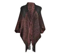 Generisch Manteau d'imitation de châle de barbecue gras avec bord en laine Écharpe pour femme Cacahuètes multi-usages grillées, Noir , A