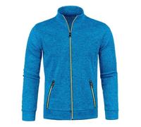 Generisch Manteau en feutre pour homme hiver masculin - col zippé d'hiver, pull uni, manches longues, haut à la mode, manteau sweat-shirt manteau Seeland homme, bleu, M