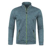 Generisch Manteau en feutre pour homme hiver masculin - col zippé d'hiver, pull uni, manches longues, haut à la mode, manteau sweat-shirt manteau Seeland homme, bleu ciel, 4XL
