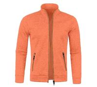 Generisch Manteau en feutre pour homme hiver masculin - col zippé d'hiver, pull uni, manches longues, haut à la mode, manteau sweat-shirt manteau Seeland homme, Orange, 4XL