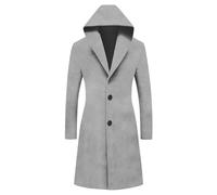 Generisch Manteau mi-saison pour femme dans une coupe classique - Manteau court élégant avec col à revers et boutonnière - Look intemporel en laine pour le travail et le quotidien, Style_d07 Gris, L