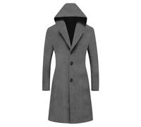 Generisch Manteau mi-saison pour femme dans une coupe classique - Manteau court élégant avec col à revers et boutonnière - Look intemporel en laine pour le travail et le quotidien, Style_d05 Gris, XL