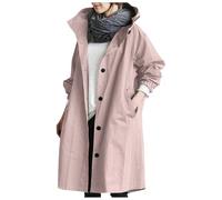 Generisch Manteau pour femme - Veste demi-saison longue - Trench imperméable - Veste d'automne doublée élégante - Manteau d'automne - Parka - Grandes tailles - Veste softshell - Veste d'extérieur, B07