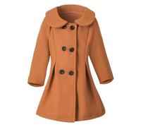 Generisch Manteau pour fille Manteau d'hiver Veste chaude à manches longues Trench Coat Long Peacoat Vêtements d'extérieur 2 7 Votre sourire lors de ces damnés jours, café, 4-5 ans