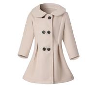 Generisch Manteau pour fille Manteau d'hiver Veste chaude à manches longues Trench Coat Long Peacoat Vêtements d'extérieur 2 7 Votre sourire lors de ces damnés jours, beige, 5-6 ans