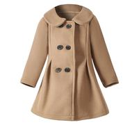 Generisch Manteau pour fille Manteau d'hiver Veste chaude à manches longues Trench Coat Long Peacoat Vêtements d'extérieur 2 7 Votre sourire lors de ces damnés jours, kaki, 4-5 ans