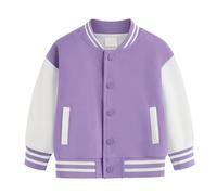 Generisch Manteau pour garçons et filles printemps et automne hiver nouveaux enfants plus vêtements de baseball polaire bébé cardigan petit moyen épais haut manteau enfant tout-petit, lilas, 3-4 ans