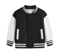 Generisch Manteau pour garçons et filles printemps et automne hiver nouveaux enfants plus vêtements de baseball polaire bébé cardigan petit moyen épais haut manteau enfant tout-petit, Noir , 4-5 ans