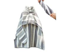 Generisch Manteau sec pour chien - Velours corail en polyester - Serviette pour chien à séchage rapide - Serviette de bain rayée avec capuche - Peignoir doux et absorbant pour sécher après le bain