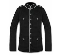 Generisch Manteau steampunk pour homme Hussar Napoléon militaire batteur victorien cour défilé Renaissance médiévale veste uniforme gothique frack pirate vampire cosplay, S2 blanc, S