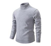 Generisch Manteau tricoté à manches longues pour homme Veste d'hiver chaude Manteau décontracté Veste de transition douce, gris, L