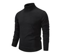 Generisch Manteau tricoté à manches longues pour homme Veste d'hiver chaude Manteau décontracté Veste de transition douce, Noir , L