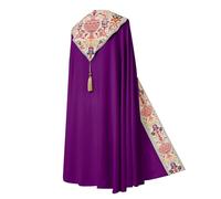 Generisch Manteau unisexe Église catholique Westments Cape de prêtre Fête Chasuble Masse Vestments Robe LARP Poncho Moine Cape Halloween Costume Adulte Cosplay Tenue, Violet, XL