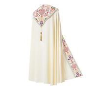Generisch Manteau unisexe Église catholique Westments Cape de prêtre Fête Chasuble Masse Vestments Robe LARP Poncho Moine Cape Halloween Costume Adulte Cosplay Tenue, beige, XL