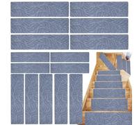 Generisch Marches d'escalier, 15 pièces, tapis d'escalier doux, réutilisable, adhésif, antidérapant, pour enfants, personnes âgées, animaux domestiques, chiens, maison, terrasse