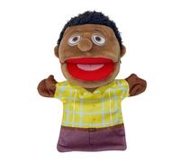 Generisch Marionnette familiale 2026, pour la famille scolaire, jeu de rôle interactif, avec bouche amovible, convient aux enfants et aux adolescents (jaune, 28 cm)