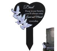 Generisch Marqueur de cimetière pour tombes, plaques commémoratives, piquets de cimetière avec forme de cœur | Plaques noires étanches | Décoration souvenir pour parents et défunts, Siehe Beschreibung