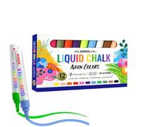 Generisch Marqueur pour tableau effaçable avec pointes réversibles de 6 mm | Craie liquide sans poussière pour salle de ureau, école, maison, réunion, conférence, tableau noir, tableau blanc