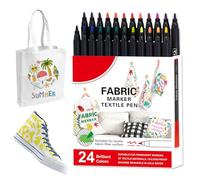 Generisch Marqueur pour tissu | 12/24 couleurs Marqueurs textiles pour vêtements - Crayons de peinture textiles lavables pour la maison et l'extérieur, le linge, les chaussures, la céramique, les