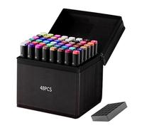 Generisch Marqueurs artistiques - Crayons de peinture, double pointe, résistants à l'eau, à base d'huile pour tissu, bois, journal, école et déplacements