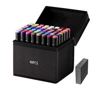 Generisch Marqueurs de couleur - Marqueurs étanches - Stylo aquarelle à double tête avec sac de rangement pour journal, scrapbooking, peinture, croquis, art du tissu